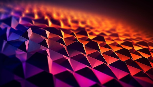 Geometryczne kształty oświetlone żywymi kolorami poświatą generowaną przez sztuczną inteligencję