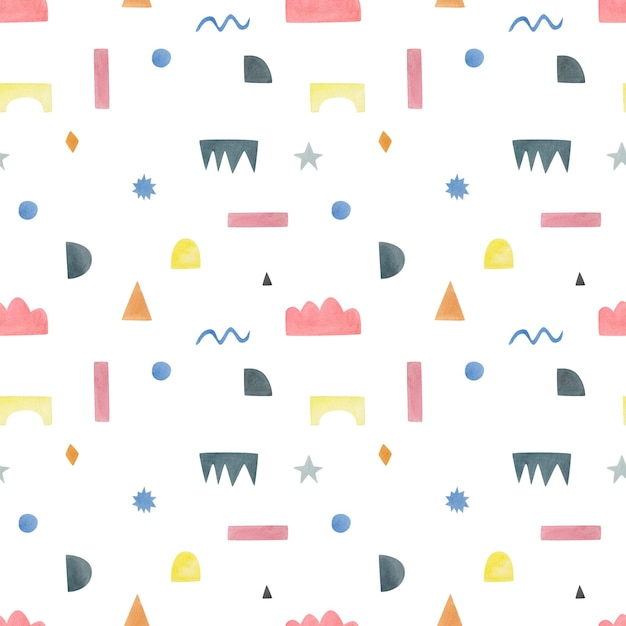 Geometryczny abstrakcyjny wzór Akwarela ilustracja Bezszwowe tekstury wzoru dla tekstyliów, tkanin, opakowań, scrapbookingu, tapet itp