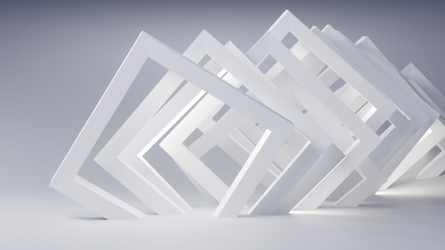 Zdjęcie geometryczny kształt 3d na białym tle ilustracja 3d