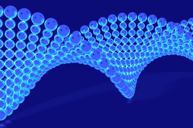 Geometryczny łańcuch Dna wykonany z wielu sfer ilustracji 3D