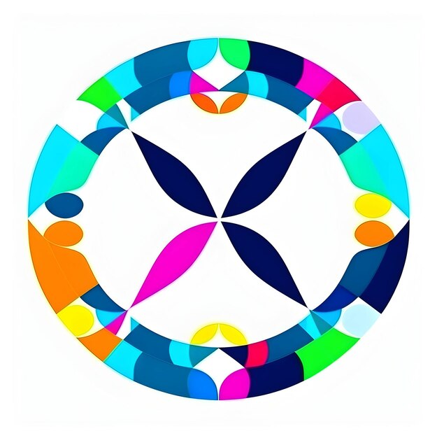 Zdjęcie geometryczny minimalistyczny plakat z kształtami okręgi płatki abstrakcyjny wzór
