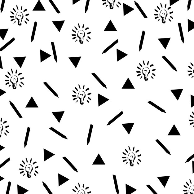 Geometryczny wzór z czarno-białym stylem Memphis Do strony z tkaniną