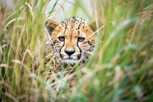 Gepard przedzierający się przez krzaki