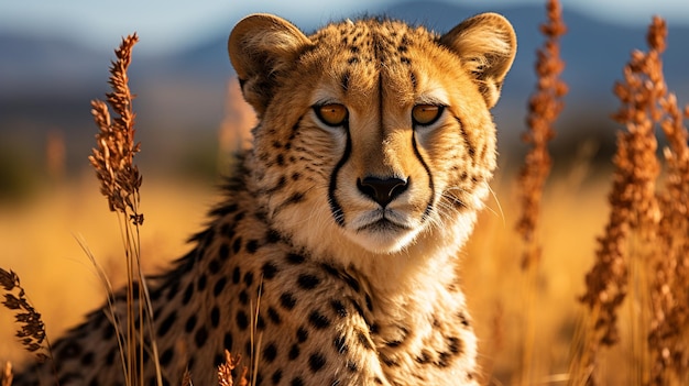 Gepard w afrykańskich buszu i rezerwatach dzikich zwierząt z bliska
