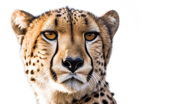 gepard z czarną plamą na twarzy