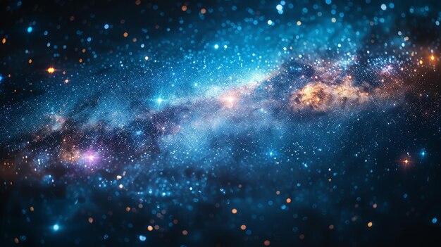 Gęsta niebiesko-czarna galaktyka pełna gwiazd
