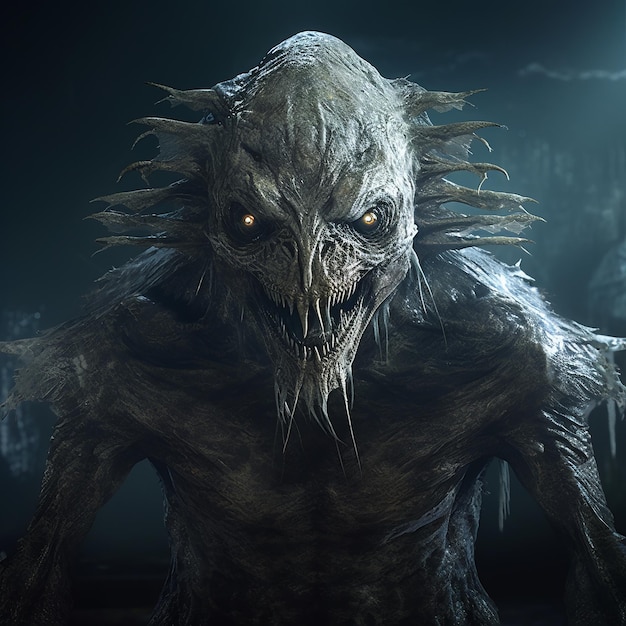 Ghoul King, mroczne stworzenie renderowane w Unreal Engine