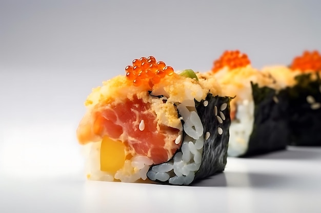 Gimbab koreański sushi roll ryżowy z wodorostów wykonany z gim koreańskie jedzenie uliczne Ai Generative