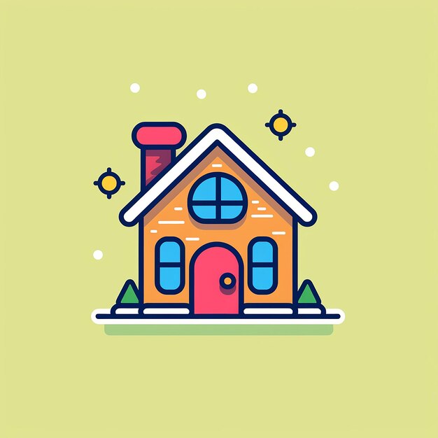 Gingerbread_House_Modern_Line_Icon_Vector