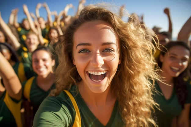 Girl Power on the Field Inspirujące fanki wspierające grę AI Generate