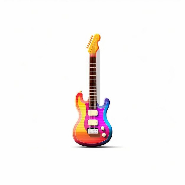 Gitara Pixel Art z żywymi kolorami przez Pixelplantmaster