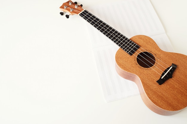 Gitara ukulele, książka muzyczna.