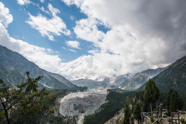 Glacier Fairy Meadows Nanga Parbat Góry Widok