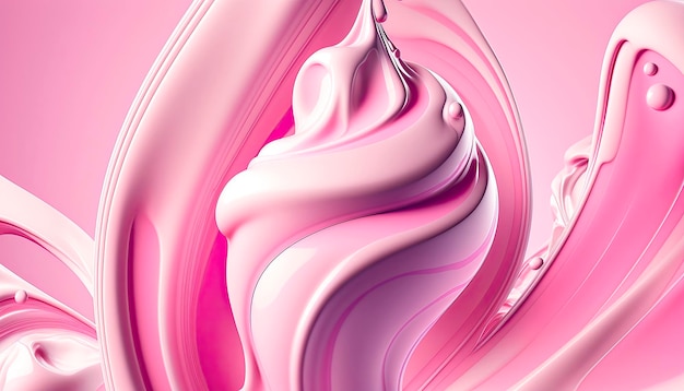 Gładkie tło kremu z jogurtu owocowego gładki płyn przepływa tekstura podobna do farby Generatywna sztuczna inteligencja