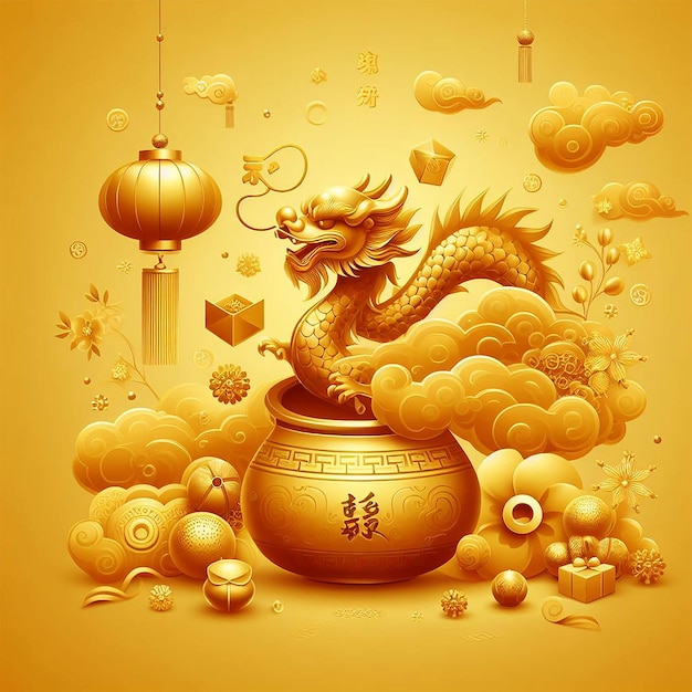 Gładkie żółte tło chińskiego Nowego Roku