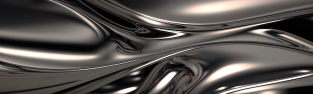 Glam metalowa tekstura chromowana tekstura ciekły chromowany metaliczny Generacyjna sztuczna inteligencja
