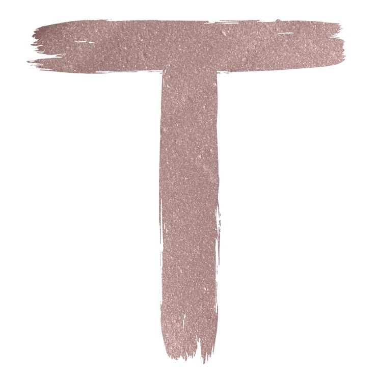 Zdjęcie glam t litery png szczotkowanie różowe złoto metaliczne