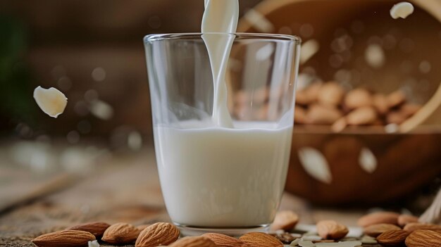 Zdjęcie glass of almond milk