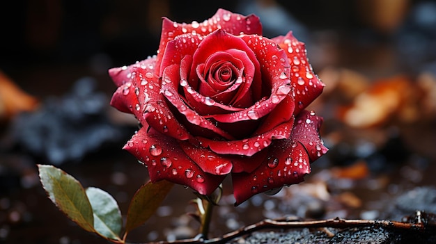 głęboka czerwona róża HD tapety obraz fotograficzny