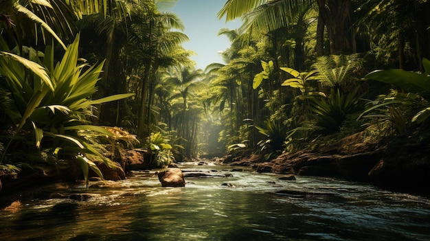 Zdjęcie głębokie tropikalne dżungle południowo-wschodnie