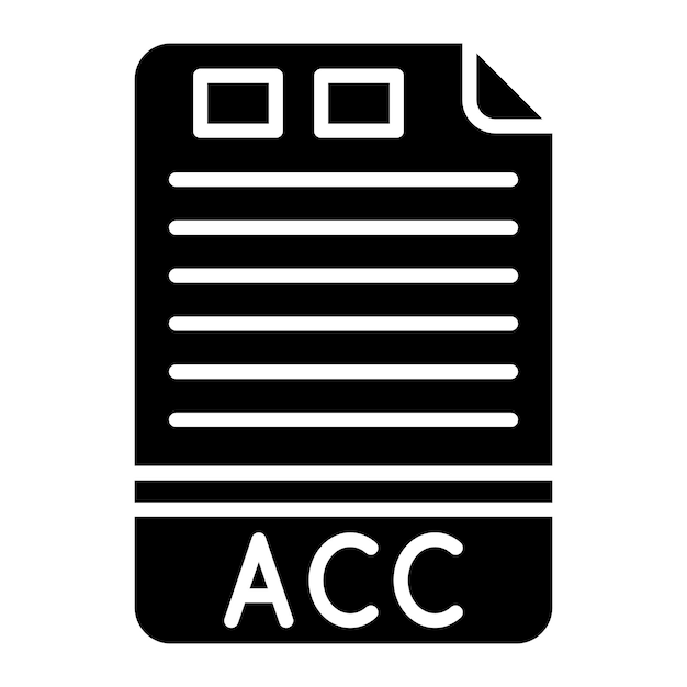 Glif ACC, solidna czarna ilustracja