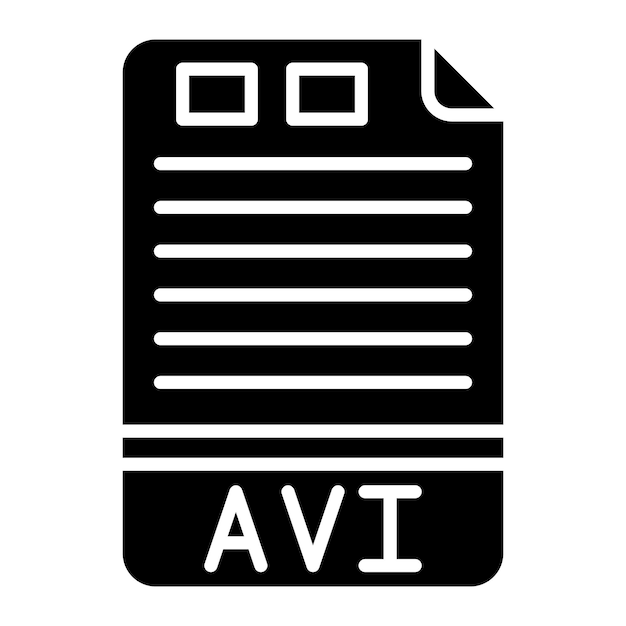Glif AVI, solidna czarna ilustracja