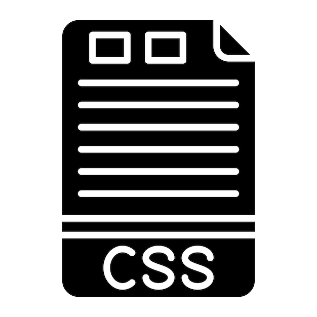 Glif CSS, solidna czarna ilustracja