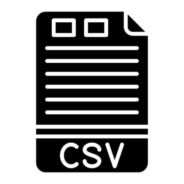 Glif CSV, solidna czarna ilustracja