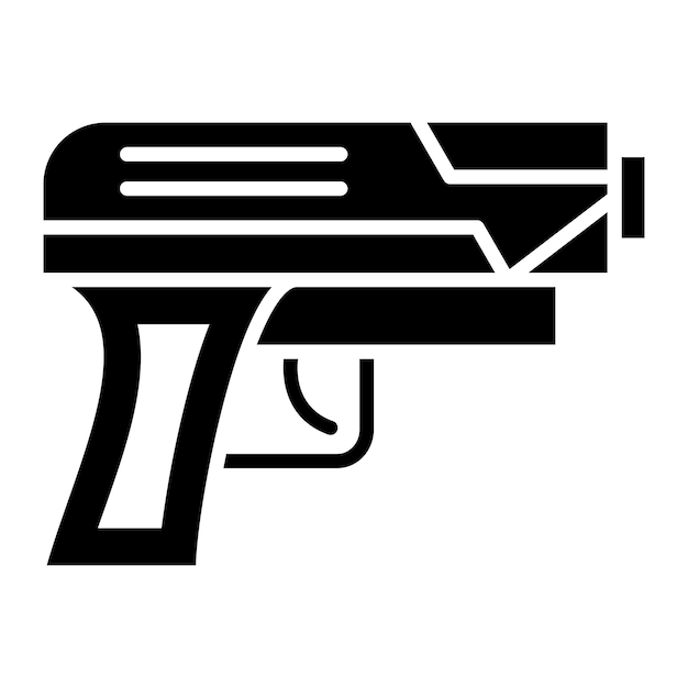 Zdjęcie glif pistoletu, solidna czarna ilustracja