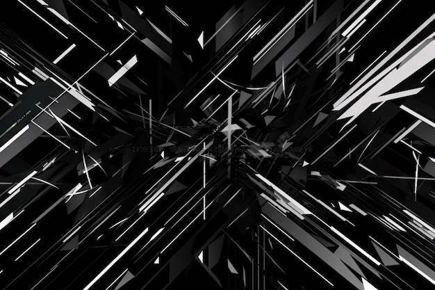 Glitchy wzór na futurystycznym czarno-białym tle stworzonym za pomocą generatywnej sztucznej inteligencji