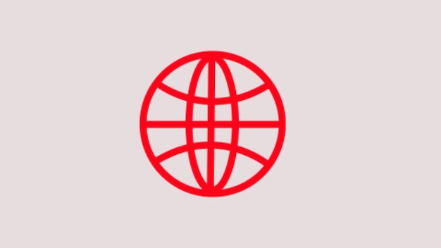 Globalna ikona wektora izolowana na abstrakcyjnym białym tle Płaski różowy symbol