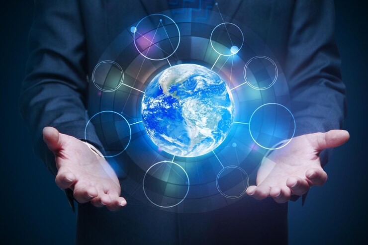 Zdjęcie globalna koncepcja biznesu i komunikacji