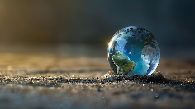 globus świata siedzi na drewnianej podłodze