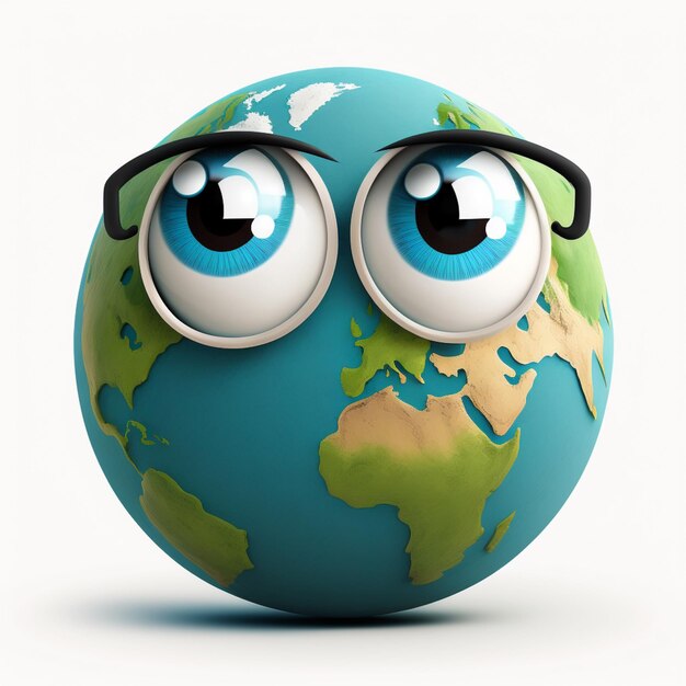 Zdjęcie globus z okularami i mapą świata generatywny ai