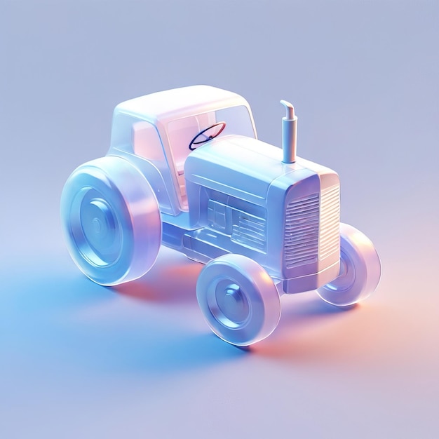 Glossy stylizowana szklana ikona silnika narzędzia pojazdu rolniczego ciągnika