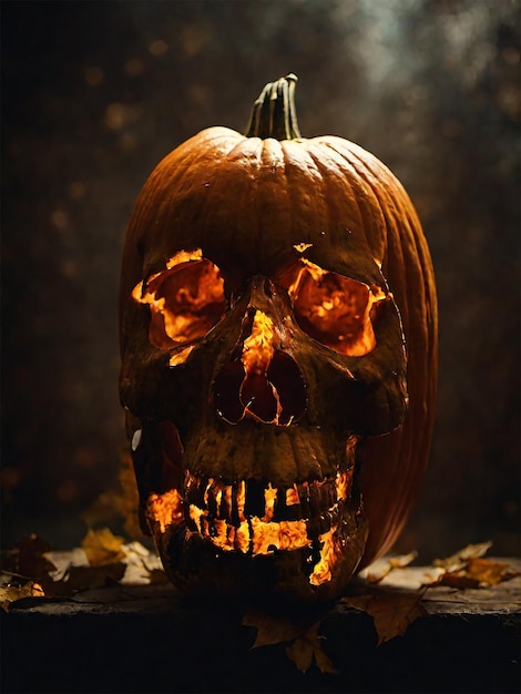 Głowa czaszki dyni Halloween