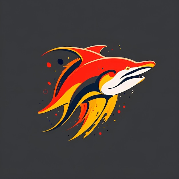 Głowa delfina wektor ilustracja logo projekt koszulki t-shirt