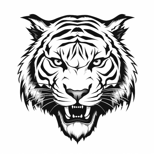 Głowa tygrysa z napisem tygrys