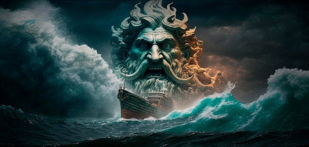 Gniew Posejdona Wraki statków i potwory na wzburzonym morzu