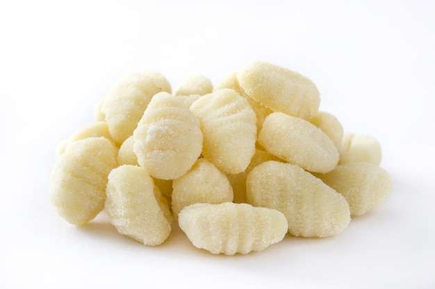 Gnocchi Niegotowane Ziemniaki Na Białym Tle