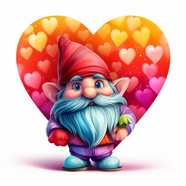 Zdjęcie gnome valentine's day rainbow clipart