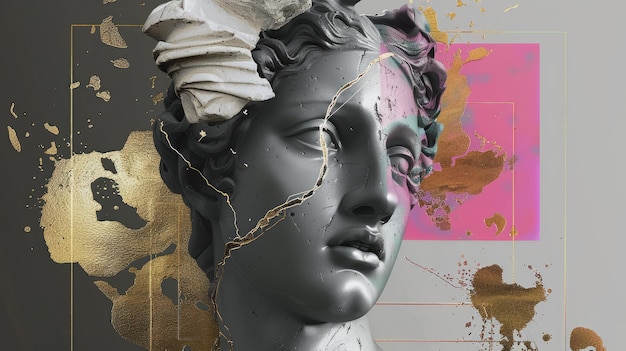 God of Olympus collage w nowoczesnej interpretacji