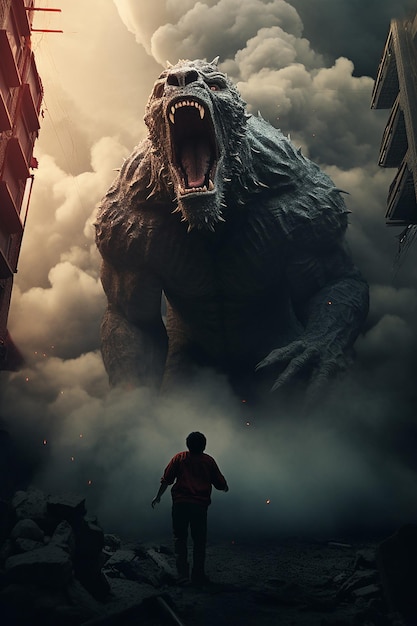 Godzilla zjada fotografię Kinga Konga
