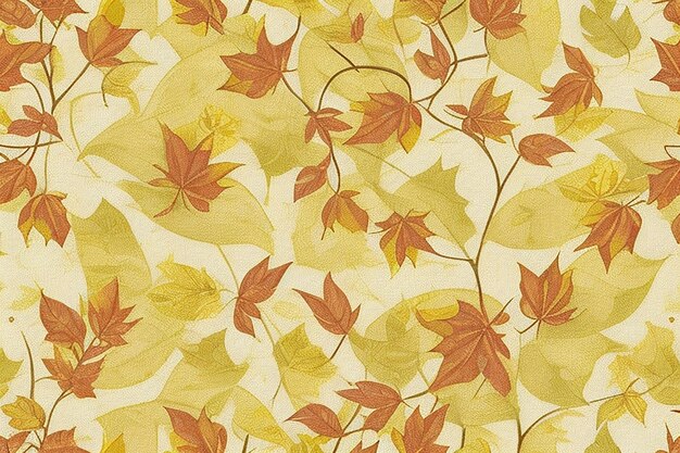 Zdjęcie golden autumn tapestry inspirowany naturą abstrakcyjny bezszwowy wzór z żywymi żółtymi liśćmi