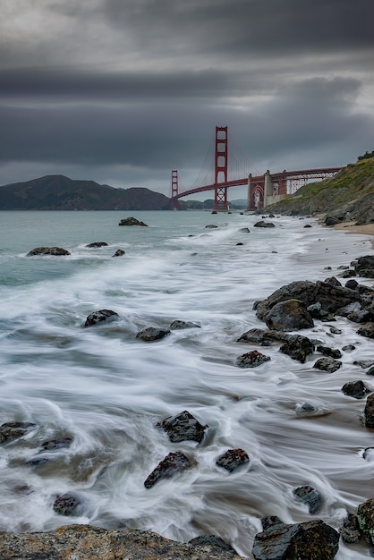 Golden Gate Bridge Po Zachodzie Słońca