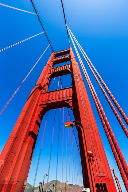 Golden Gate Bridge szczegóły w San Fransisco Kalifornia