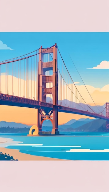 Golden Horizons Panoramic View of San Francisco's Golden Gate Bridge