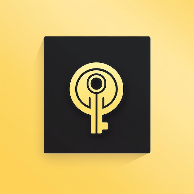 Golden_Keyhole_Modern_Line_Icon_Vector_Line