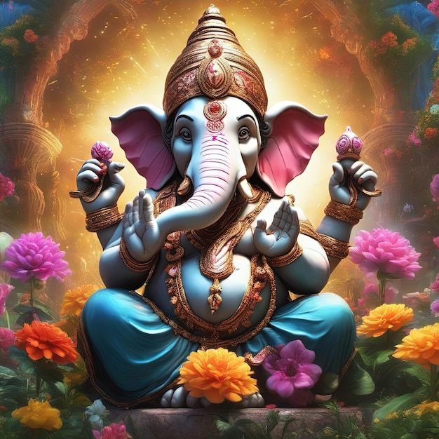 Goleden Ganesh Ji Generative AI Ganesh Chaturthi Ganesh Ji Tapeta