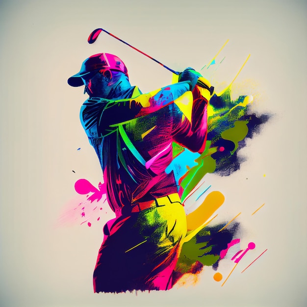 Golfista lub gracz w golfa mężczyzna ilustracja w abstrakcyjnym stylu